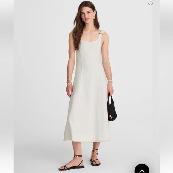 Madewell Dresses & Skirts - Madewell Denim Scoopneck Midi Dress in Pure White Wash NWT XS